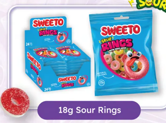SWEETO SOUR RINGS 18G